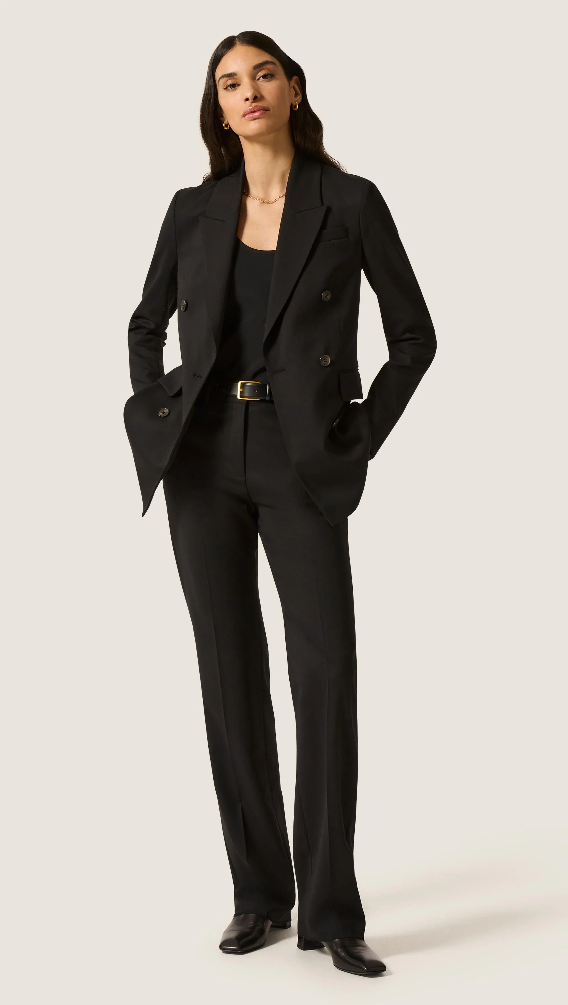 Double-Breasted Blazer in Seasonless Wool | Black - Image 8
