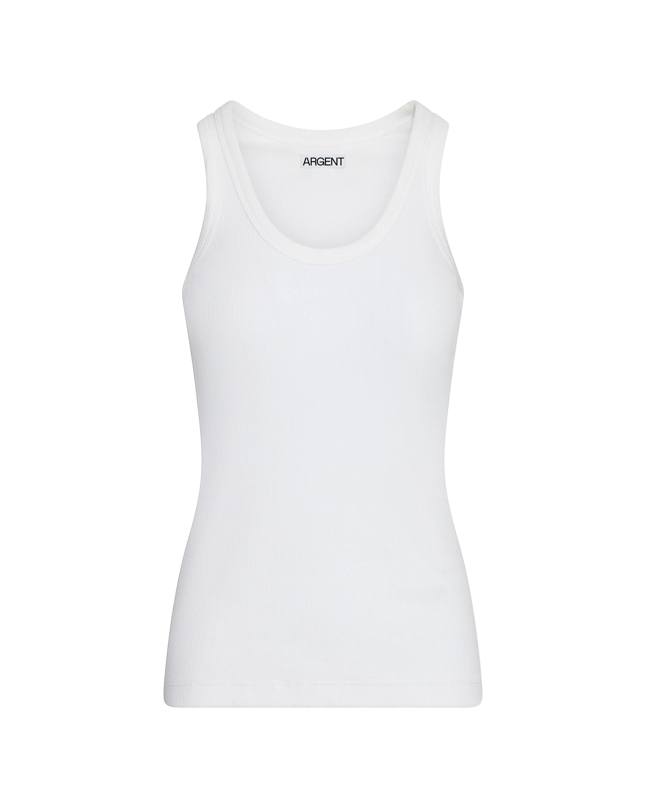 Ribbed Tank in Cotton Elastane | White - Image 6